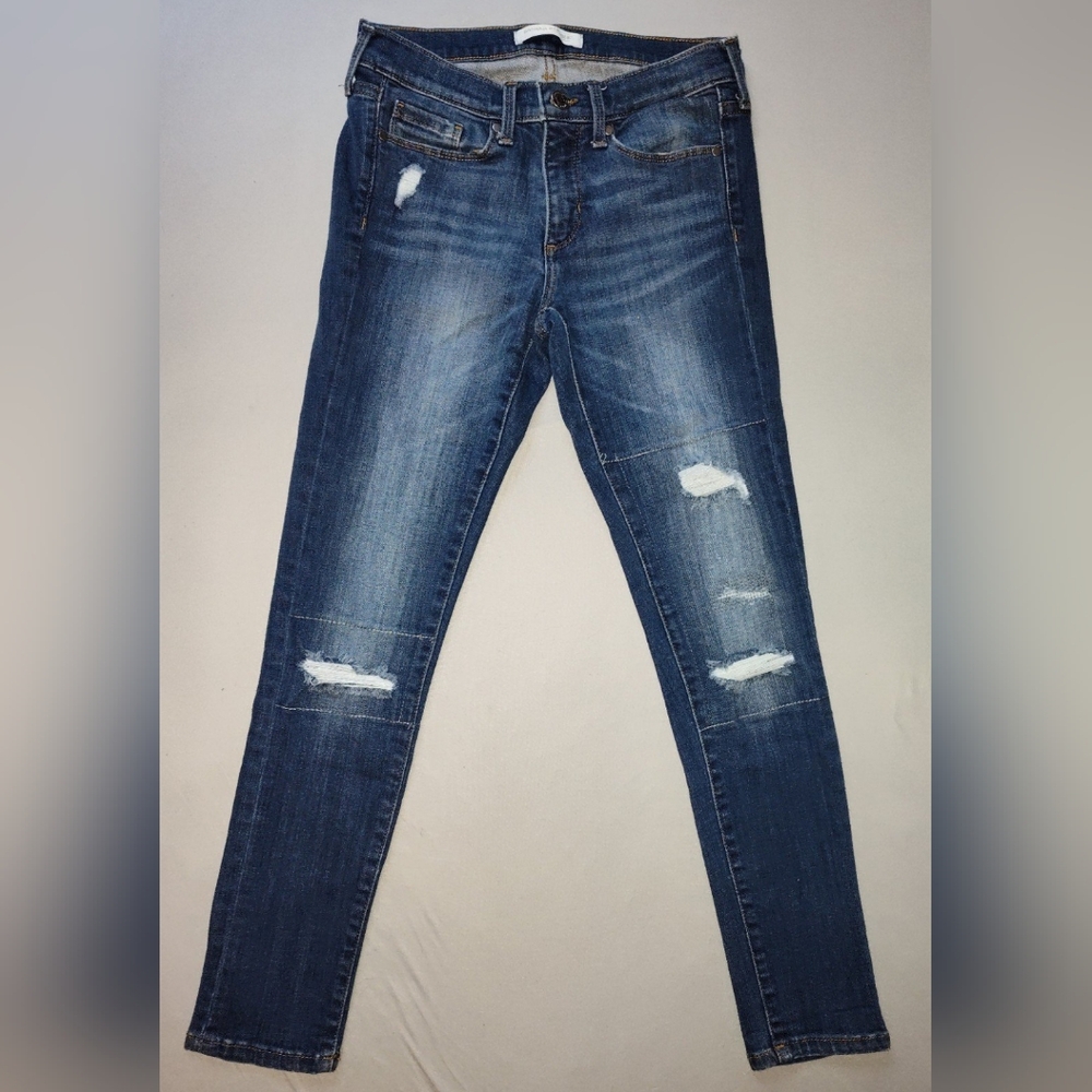 Banana Republic Blue Skinny Jeans with Distressed Knees